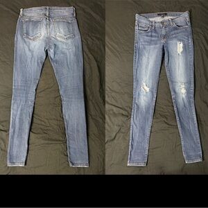 Flying Monkey Distressed Blue Low Rise Skinny Jeans